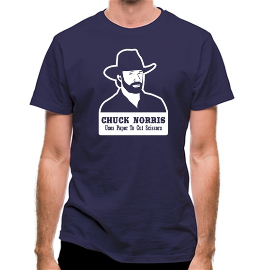 Chuck Norris Uses Paper To Cut Scissors t-shirts
