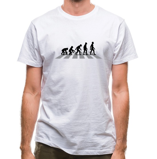 Evolution Of Man Abbey Road t-shirts