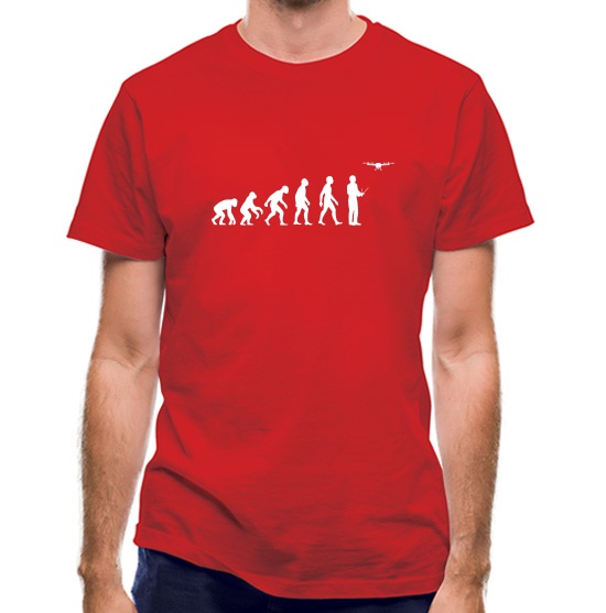 Evolution Of Man Droning t-shirts