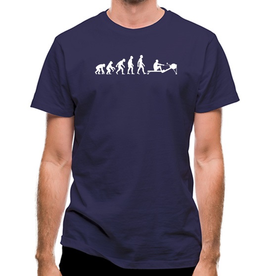 Evolution of Man Rowing Machine t-shirts