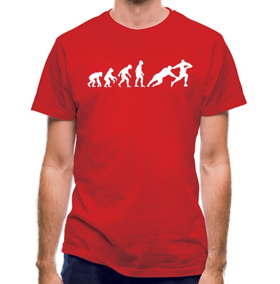 Evolution of Man Rugby t-shirts