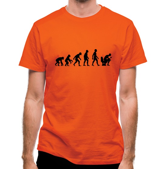 Evolution of Man Toilet Phone t-shirts