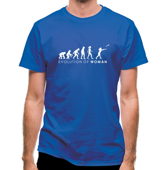 Evolution Of Woman Throwing Axe t-shirts