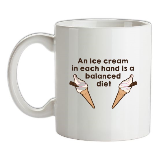 An Ice Cream In Each Hard Is A Balanced Diet t-shirts