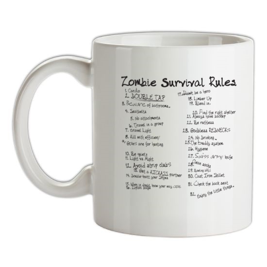 List of Zombie Rules t-shirts