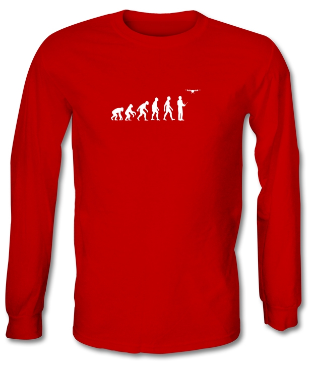 Evolution Of Man Droning Long Sleeve T-Shirts