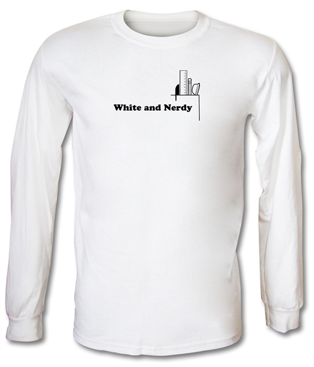 White and Nerdy Long Sleeve T-Shirts
