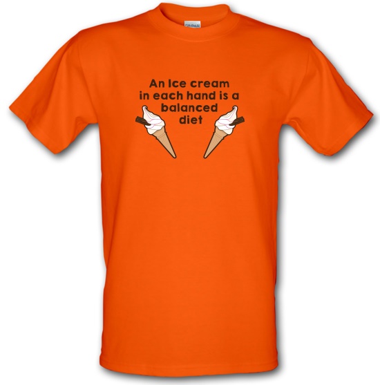 An Ice Cream In Each Hard Is A Balanced Diet t-shirts