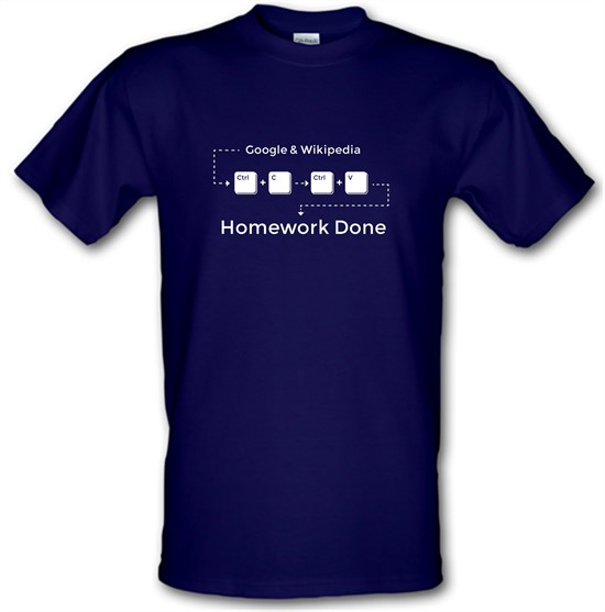 Ctrl C And Ctrl V Equals Homework Done t-shirts