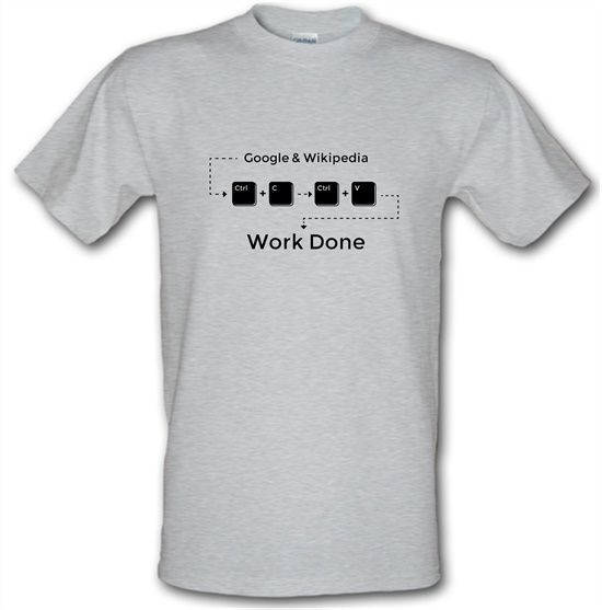 Ctrl C And Ctrl V Equals Work Done t-shirts