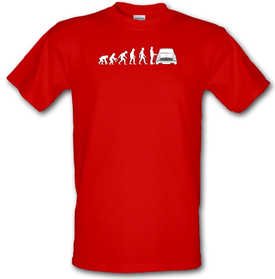 Evolution Of Man Austin Cooper Driver t-shirts