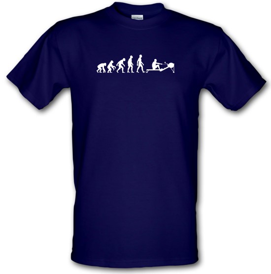 Evolution of Man Rowing Machine t-shirts