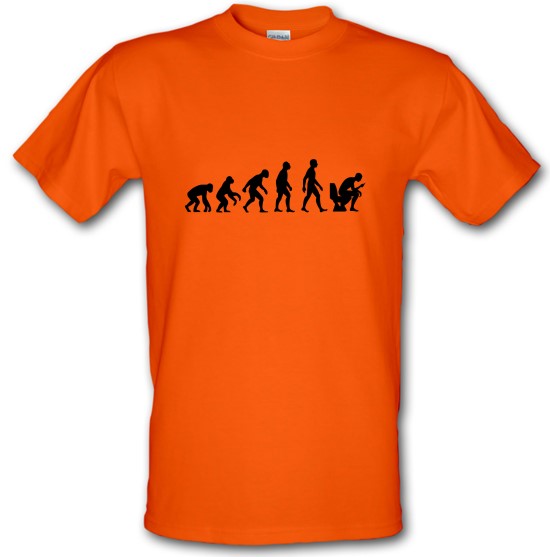 Evolution of Man Toilet Phone t-shirts