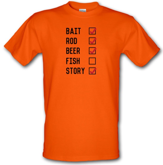 Fishing Checklist t-shirts