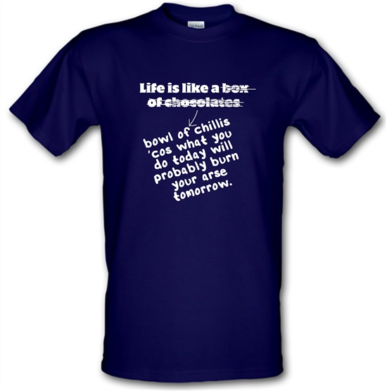 Life is like a bowl of chillies t-shirts