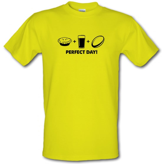 Perfect Day Pie Beer and Rugby t-shirts
