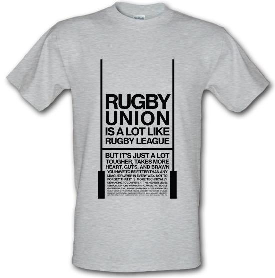 Rugby Unions is a lot like Ruby League but better t-shirts