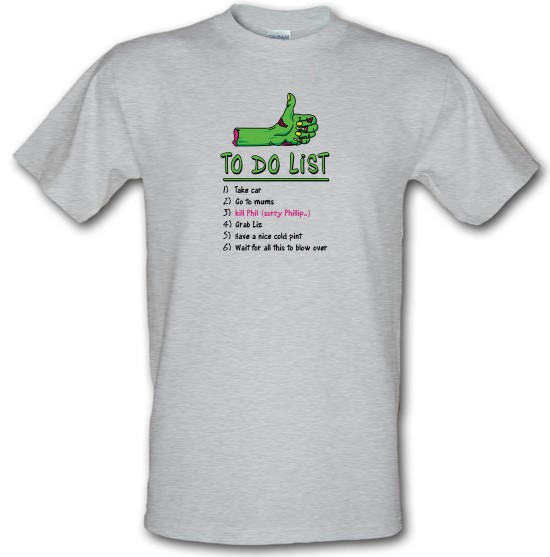 Zombie Apocalypse To Do List t-shirts