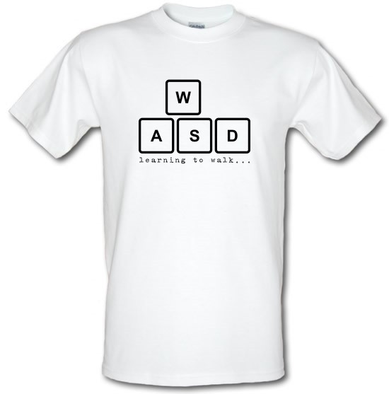 WASD Learning To Walk t-shirts