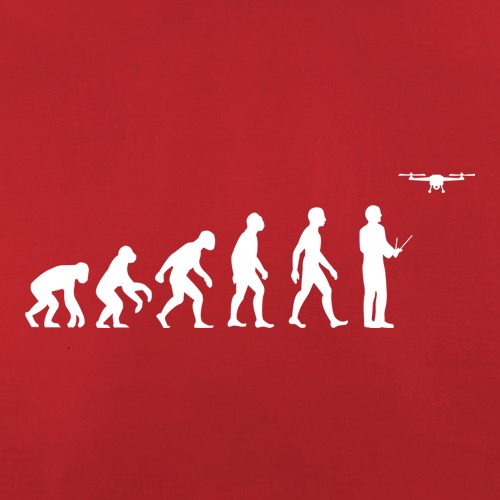 Evolution Of Man Droning t-shirts