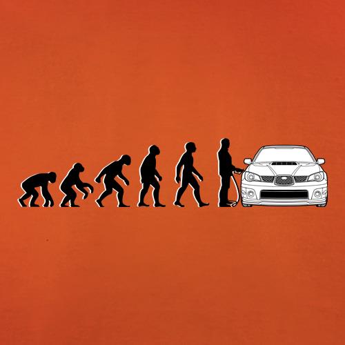 Evolution Of Man Subaru Impreza t-shirts
