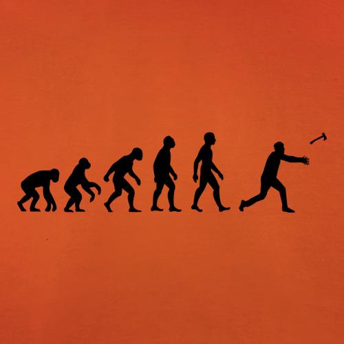 Evolution Of Man Throwing Axe t-shirts