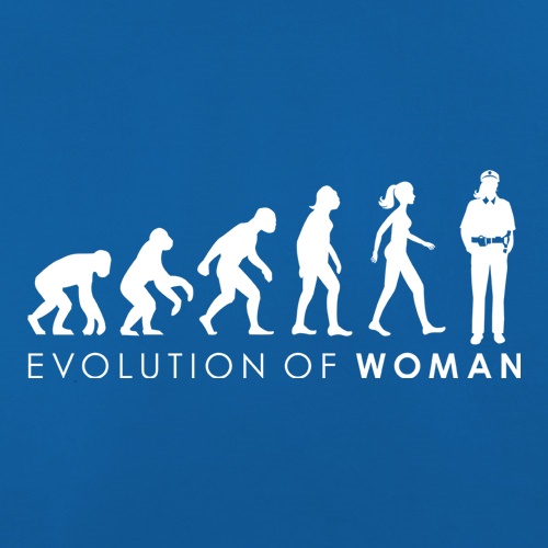 Evolution Of Police Woman t-shirts