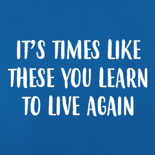 Times Like These You Learn To Live Again t-shirts