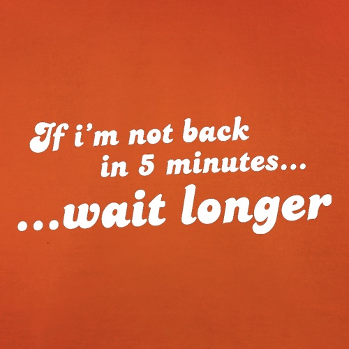 If I'm Not Back In 5 Minutes...Wait Longer t-shirts