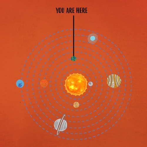 You are Here (Solar System) t-shirts