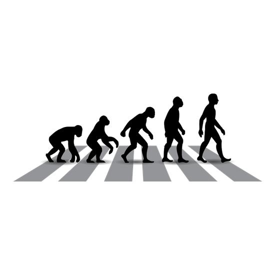 Evolution Of Man Abbey Road t-shirts