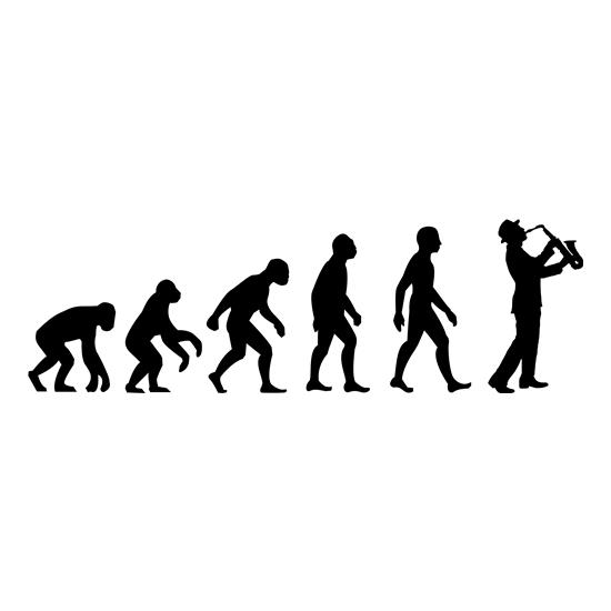Evolution Of Man Saxophone t-shirts