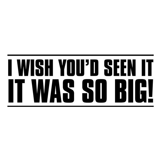 I Wish You'd Seen It. It Was So Big! t-shirts