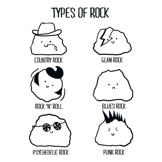 Types Of Rock t-shirts