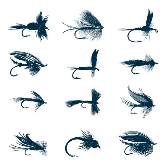 Vintage Fishing Flies t-shirts