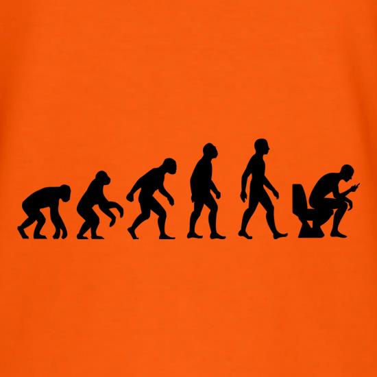Evolution of Man Toilet Phone t-shirts