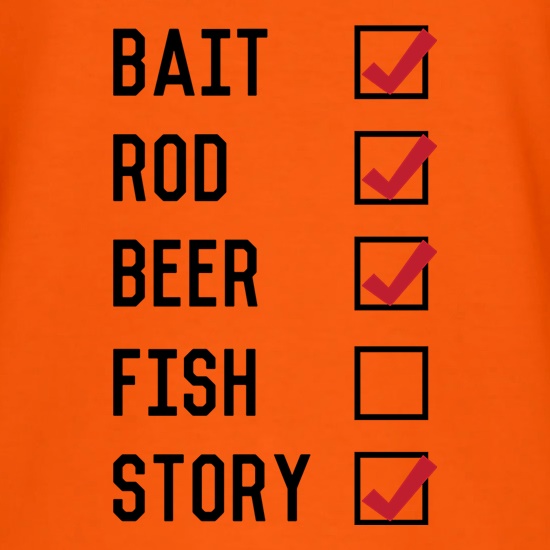 Fishing Checklist t-shirts