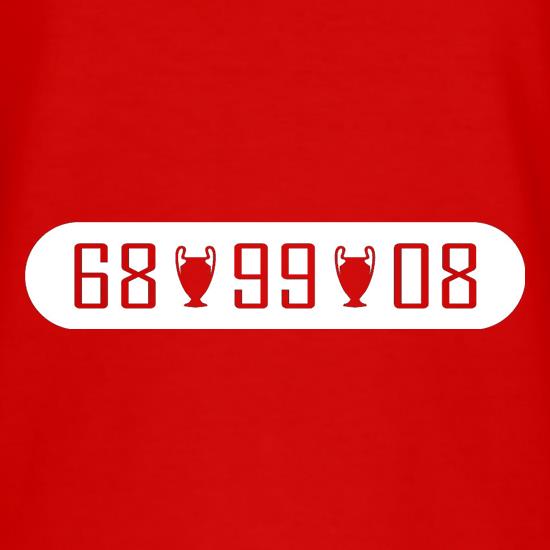 Man United European Champions t-shirts