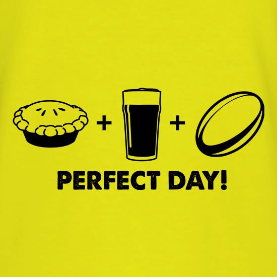 Perfect Day Pie Beer and Rugby t-shirts