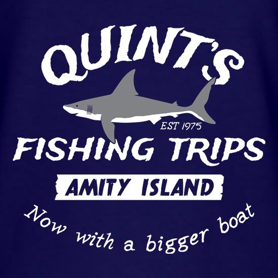 Quint's Fishing Trips - Amity Island t-shirts