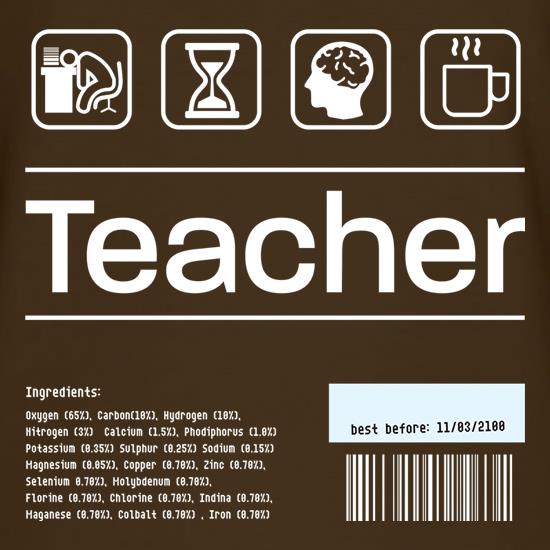 Teacher Ingredients t-shirts