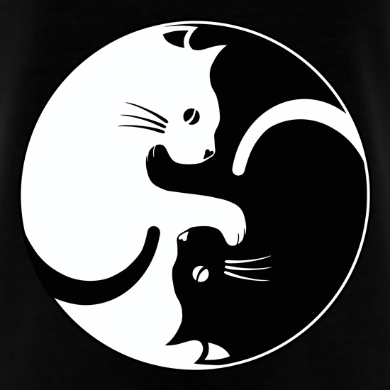 Yin Yang Cat t-shirts