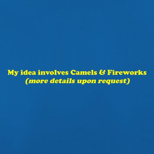 My idea involves camels and fireworks (more details upon request) t shirt