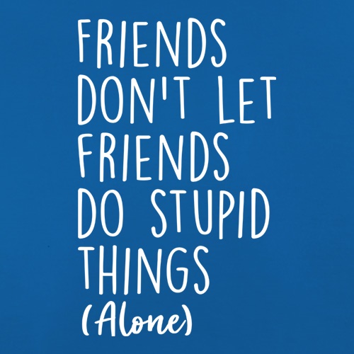 Friends Don't Let Friends Do Stupid Things (Alone) t shirt