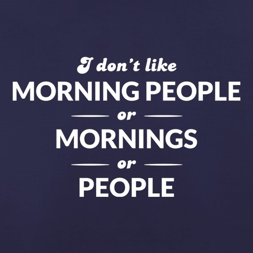 I Don't Like Morning People, Or Mornings, Or People t shirt