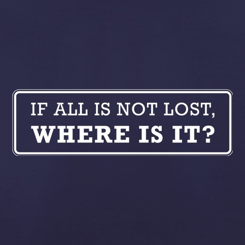 If All Is Not Lost Where Is It? t shirt