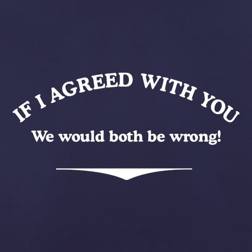 If I Agreed With You We Would Both Be Wrong t shirt