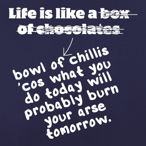Life is like a bowl of chillies t shirt