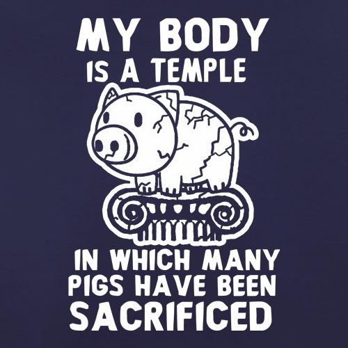 My Body Is A Temple In Which A Lot Of Pigs Have Been Sacificed t shirt