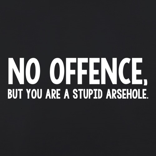 No Offence, But You Are A Stupid Arsehole. t shirt